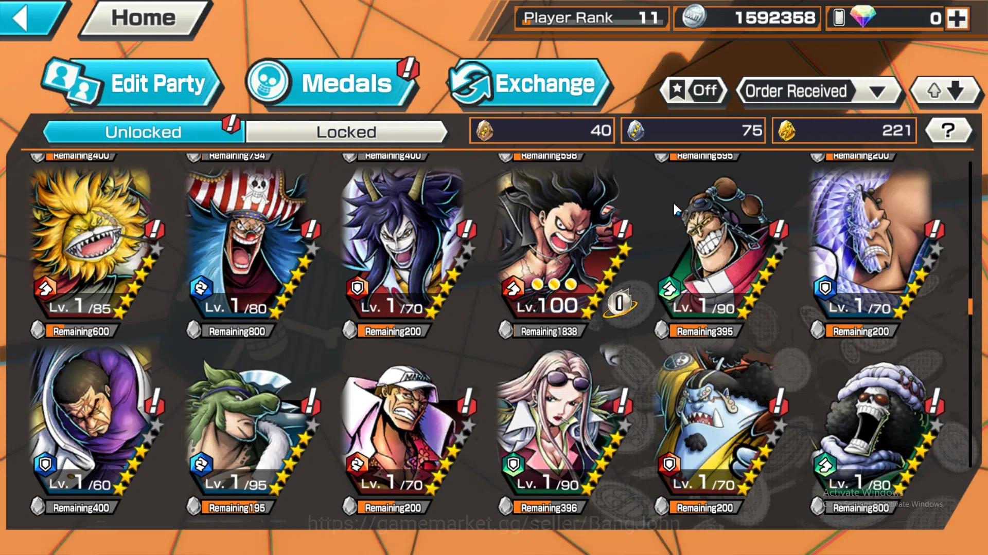 One Piece Bounty Rush Accounts Global | 1 EX | Rank 11 | 1 MAX | Borsalino, Kozuk image 12