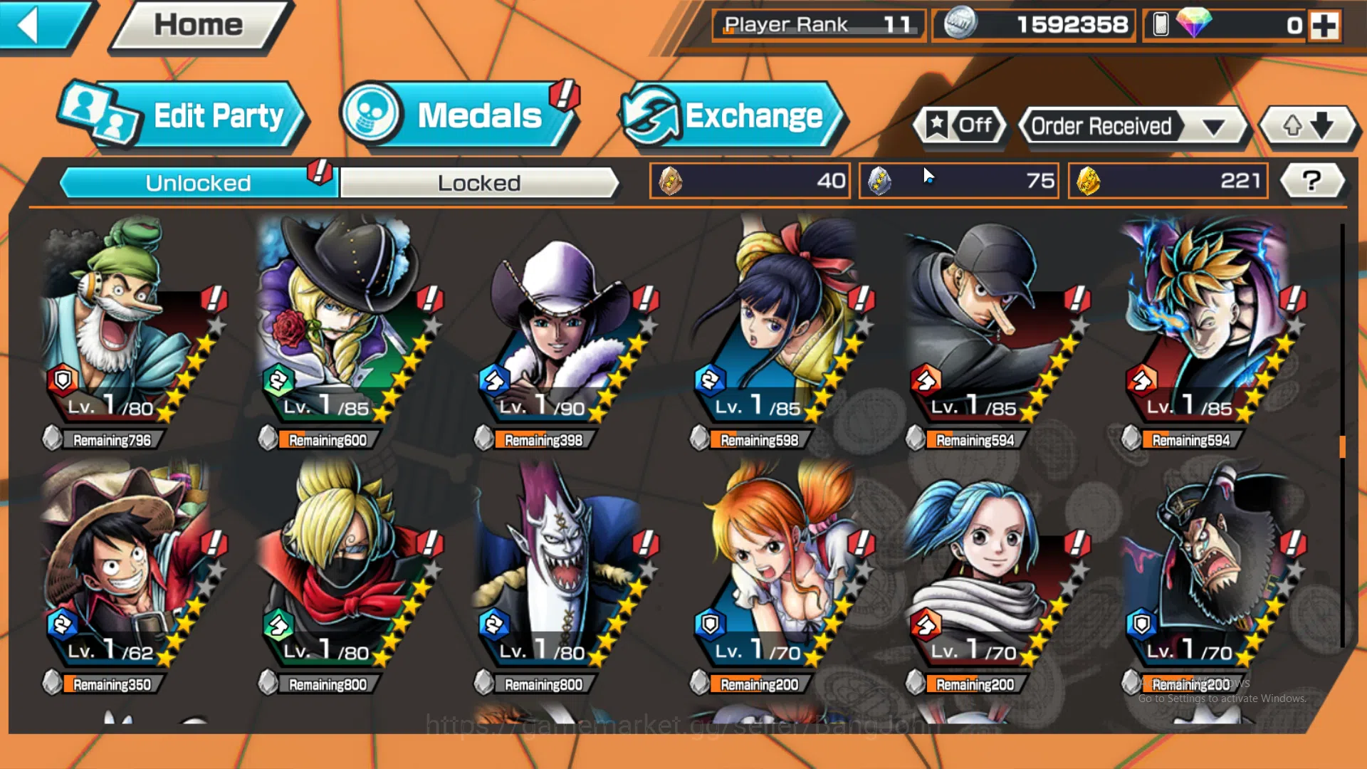 One Piece Bounty Rush Accounts Global | 1 EX | Rank 11 | 1 MAX | Borsalino, Kozuk image 13
