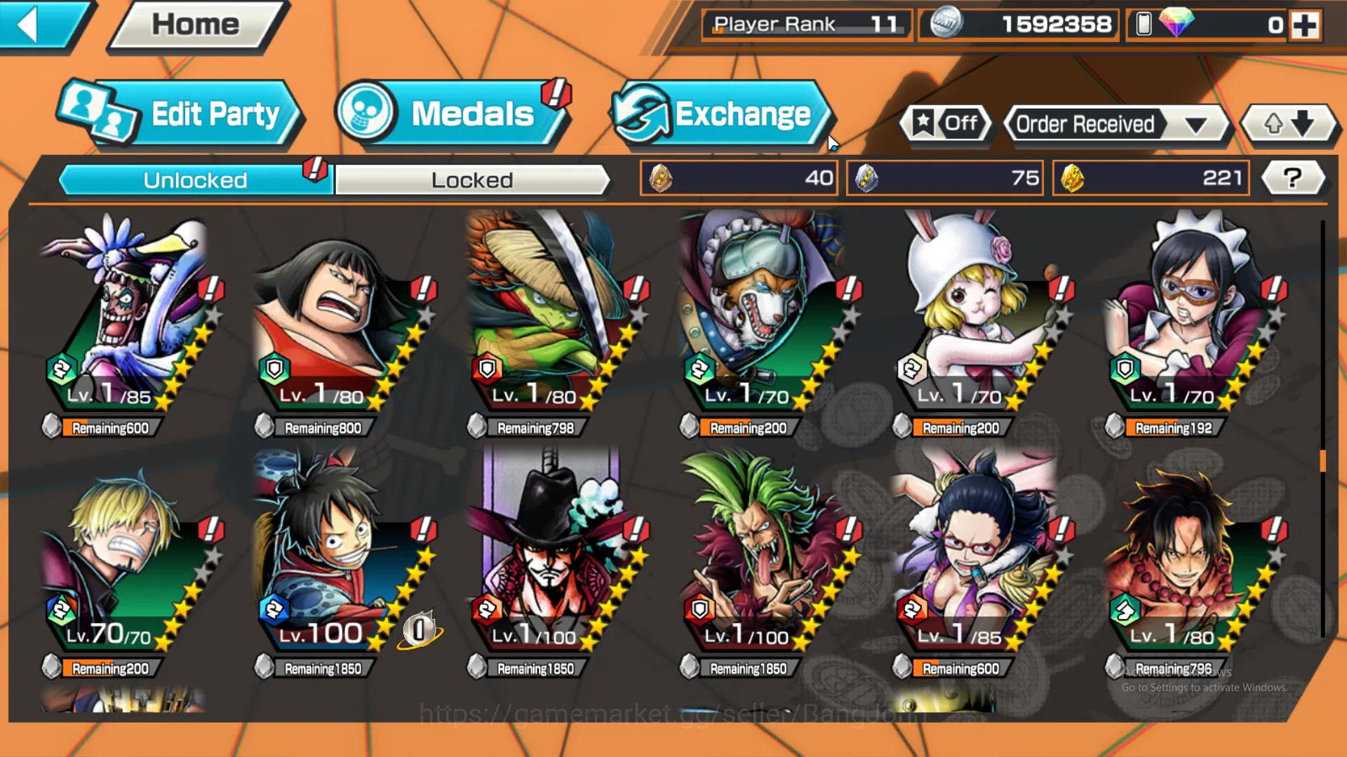 One Piece Bounty Rush Accounts Global | 1 EX | Rank 11 | 1 MAX | Borsalino, Kozuk image 14