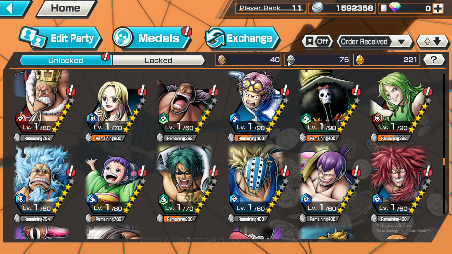 One Piece Bounty Rush Accounts Global | 1 EX | Rank 11 | 1 MAX | Borsalino, Kozuk image 15