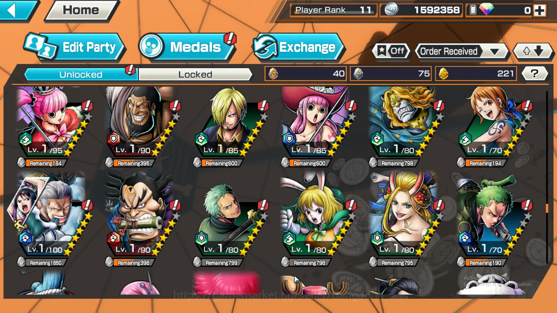 One Piece Bounty Rush Accounts Global | 1 EX | Rank 11 | 1 MAX | Borsalino, Kozuk image 16