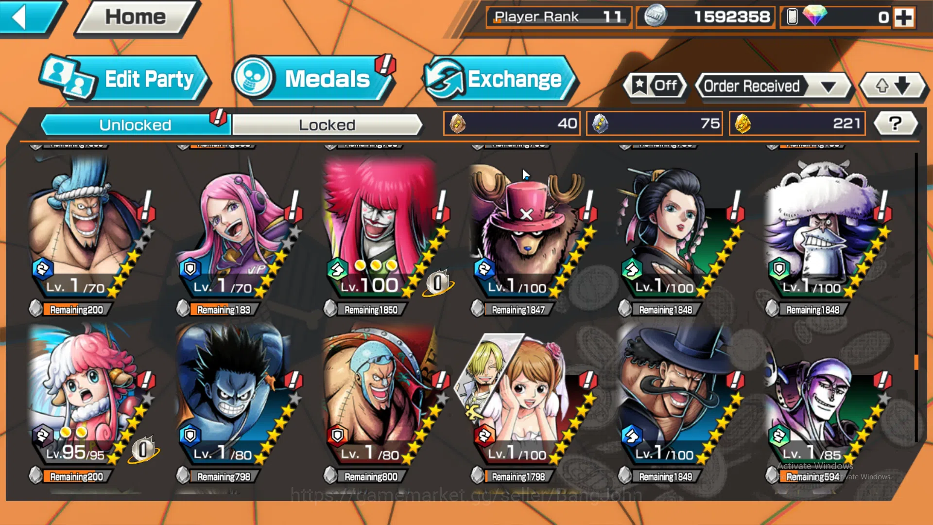 One Piece Bounty Rush Accounts Global | 1 EX | Rank 11 | 1 MAX | Borsalino, Kozuk image 17