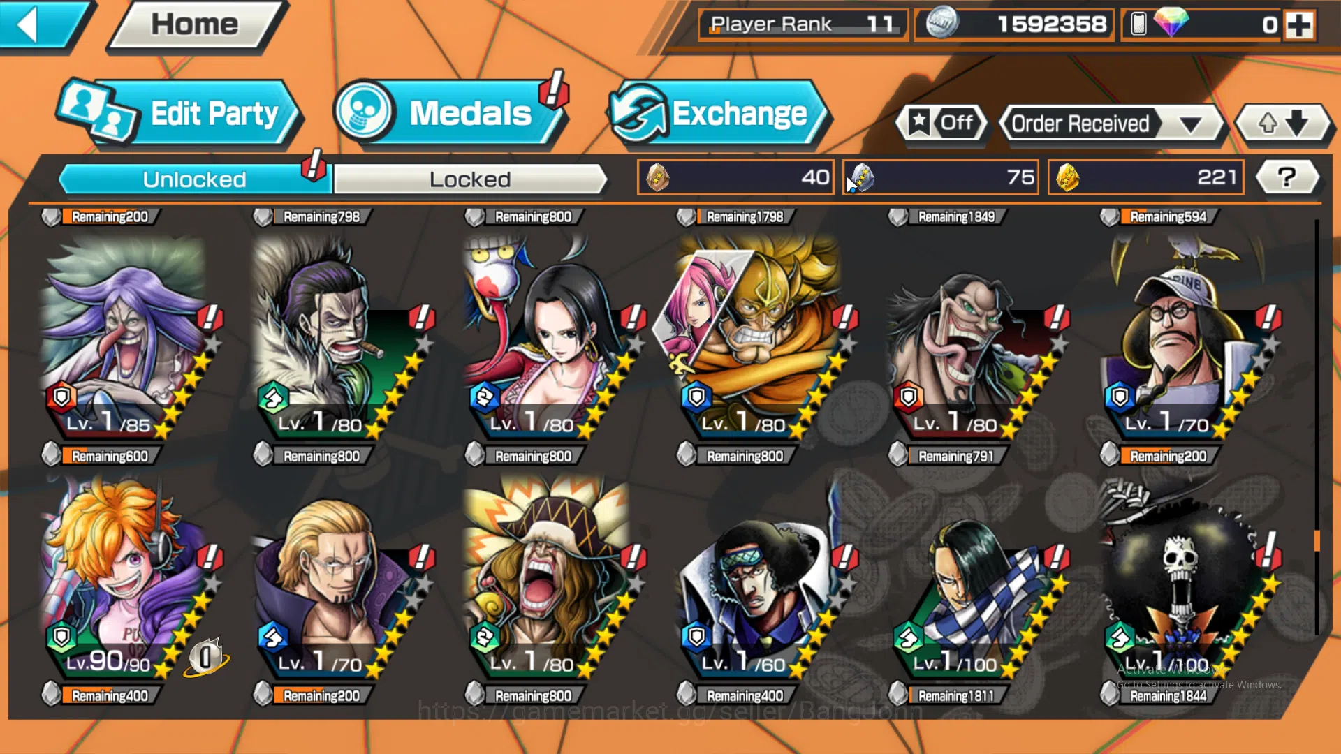 One Piece Bounty Rush Accounts Global | 1 EX | Rank 11 | 1 MAX | Borsalino, Kozuk image 18
