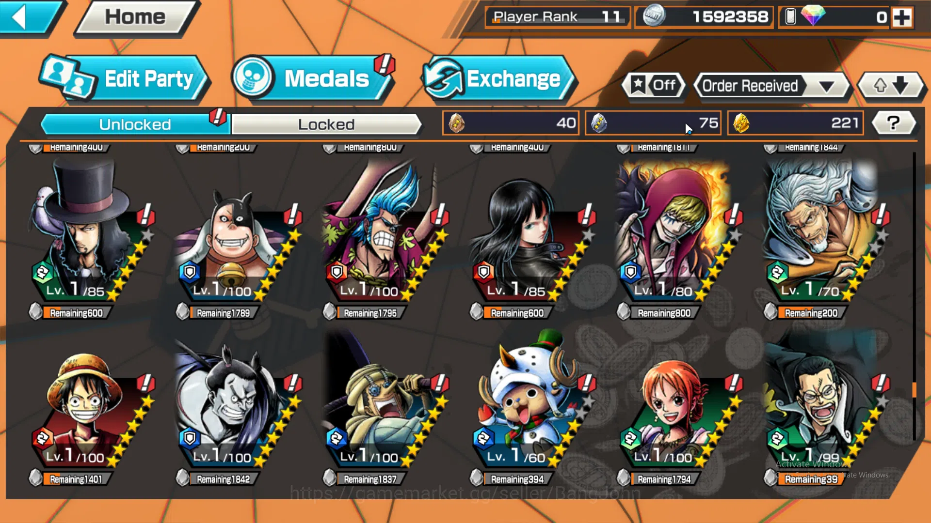 One Piece Bounty Rush Accounts Global | 1 EX | Rank 11 | 1 MAX | Borsalino, Kozuk image 19