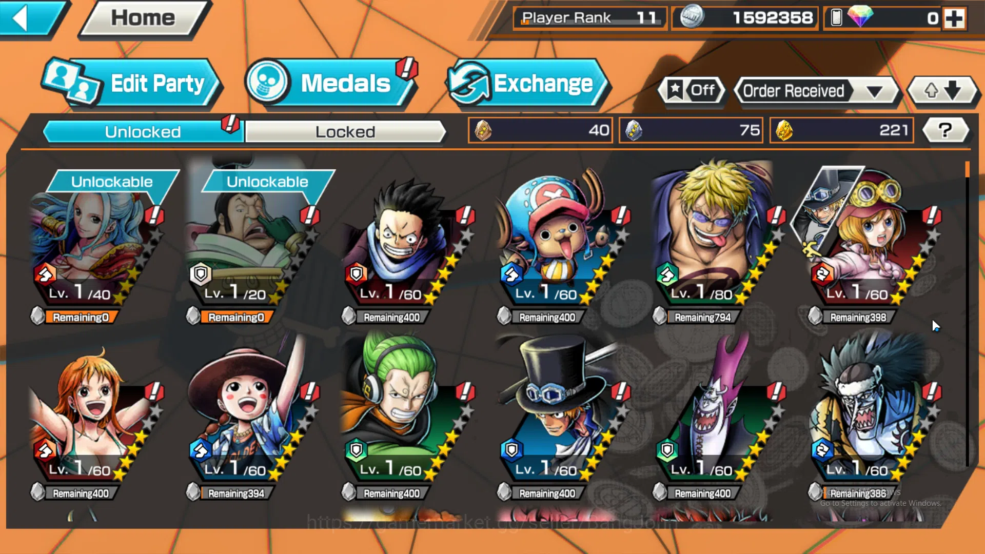 One Piece Bounty Rush Accounts Global | 1 EX | Rank 11 | 1 MAX | Borsalino, Kozuk image 3