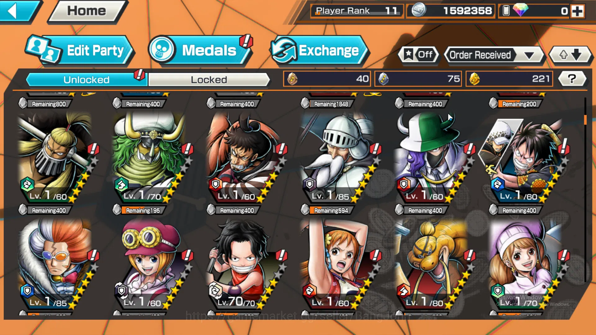One Piece Bounty Rush Accounts Global | 1 EX | Rank 11 | 1 MAX | Borsalino, Kozuk image 5