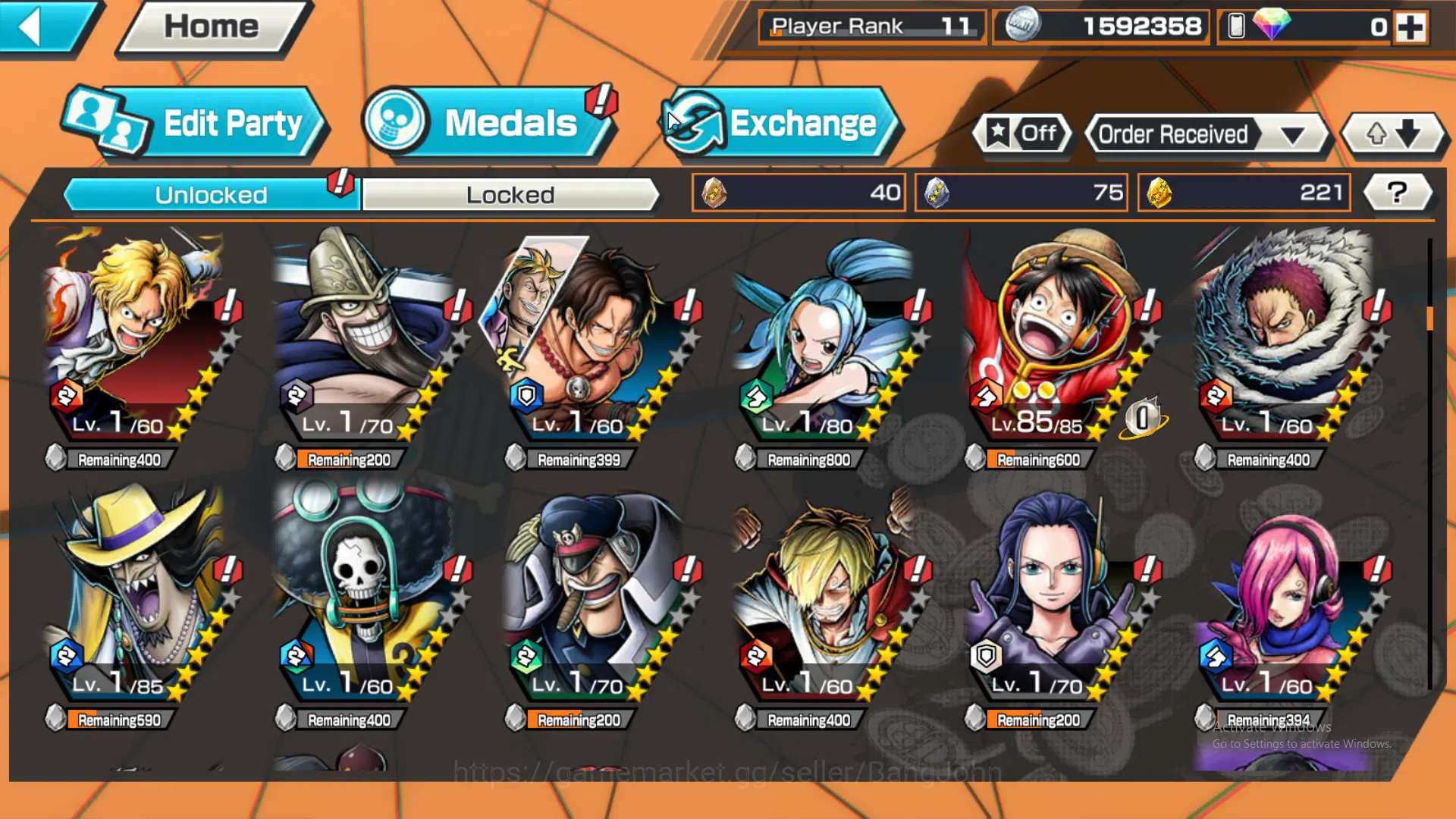 One Piece Bounty Rush Accounts Global | 1 EX | Rank 11 | 1 MAX | Borsalino, Kozuk image 6