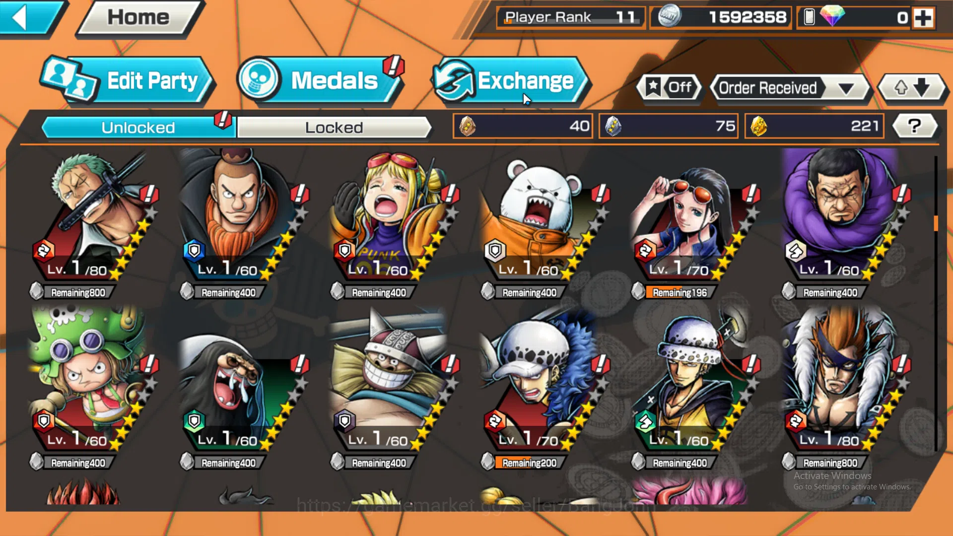 One Piece Bounty Rush Accounts Global | 1 EX | Rank 11 | 1 MAX | Borsalino, Kozuk image 7