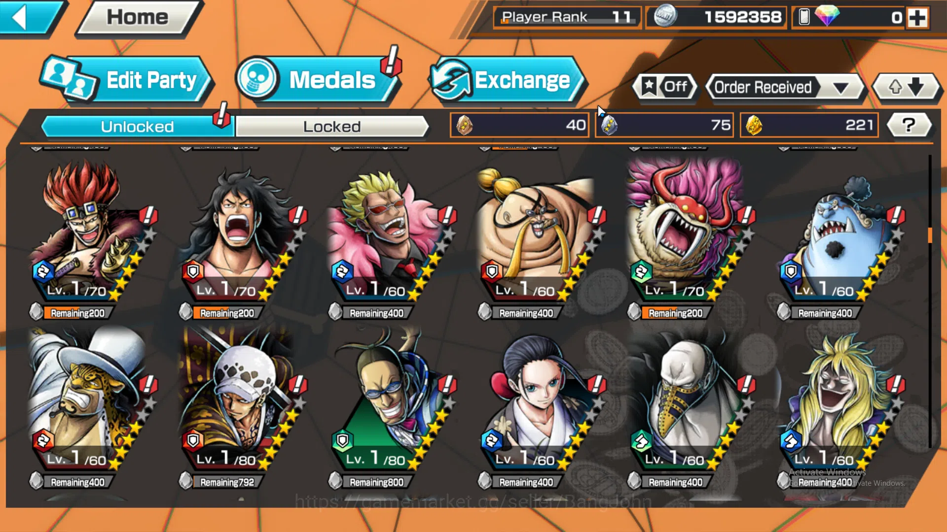 One Piece Bounty Rush Accounts Global | 1 EX | Rank 11 | 1 MAX | Borsalino, Kozuk image 8