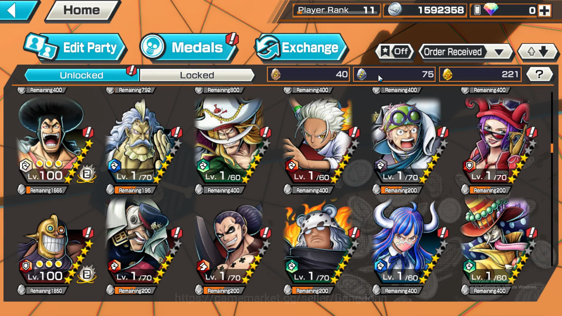 One Piece Bounty Rush Accounts Global | 1 EX | Rank 11 | 1 MAX | Borsalino, Kozuk image 9