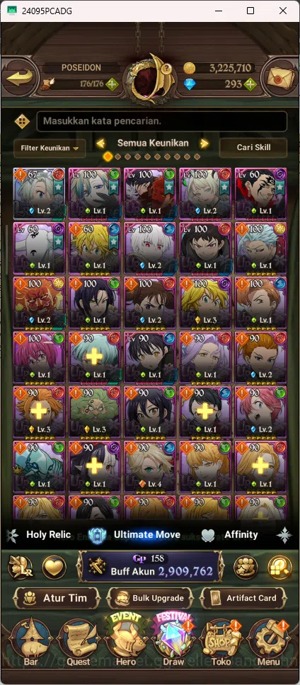 The Seven Deadly Sins: Grand Cross Accounts GLOBAL| 2.9M CC | 293 Diamond | 1 Lr Elizabeth | 6 image 3