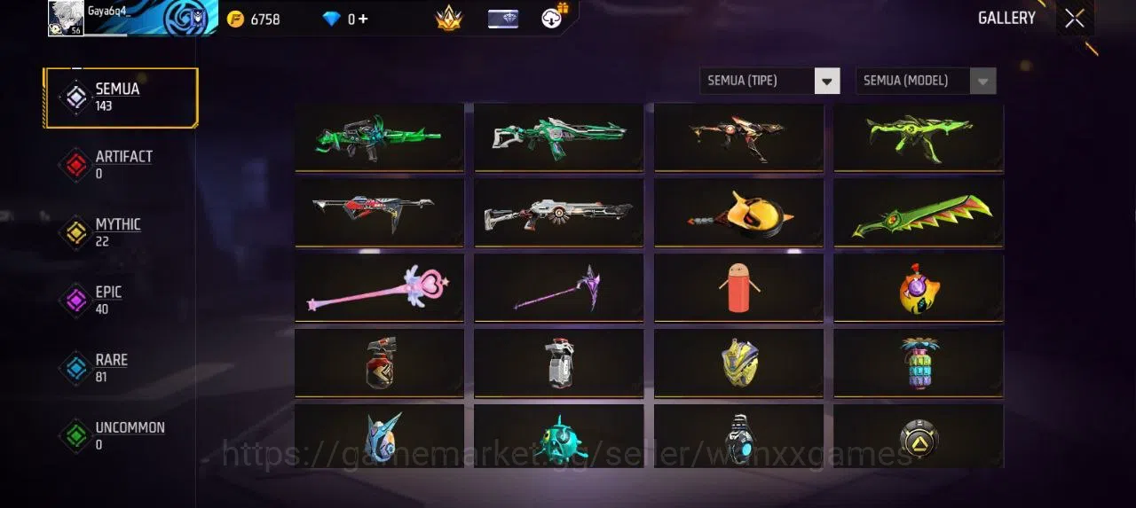 Free Fire Accounts Indonesia | AKUN LVL 56 SG MAMBAH VAULT 92 EMOTE 13 TAS 17 WEAPON 143 | W316 4