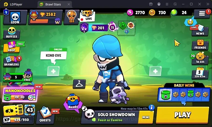 Brawl Stars Accounts Trophy 2582|23 Brawlers|Hypercharge(Edgar)|2 Epic(Shelly,Ash),1S Rare,1 Rare Skins|430 Bling|Proteck 1