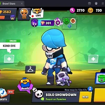 Brawl Stars Accounts Trophy 2582|23 Brawlers|Hypercharge(Edgar)|2 Epic(Shelly,Ash),1S Rare,1 Rare Skins|430 Bling|Proteck