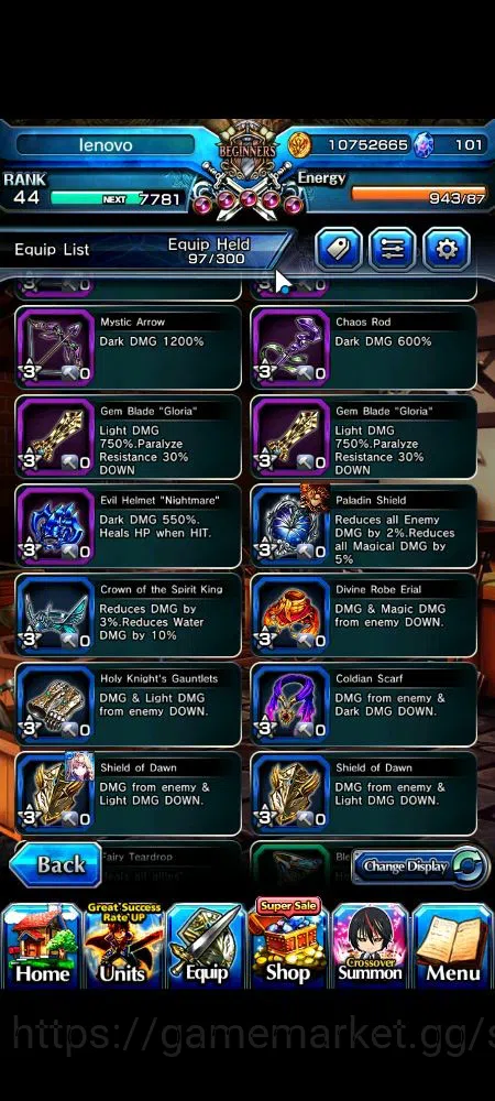 Grand Summoners Accounts Global|Rank 44|101 cc|3 Ascend+2 TW|[Demon Lord Ri image 12