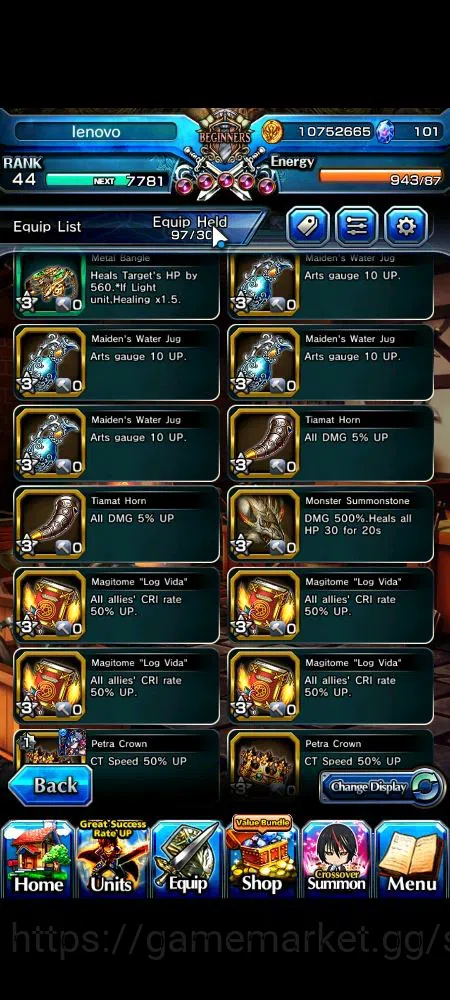 Grand Summoners Accounts Global|Rank 44|101 cc|3 Ascend+2 TW|[Demon Lord Ri image 14