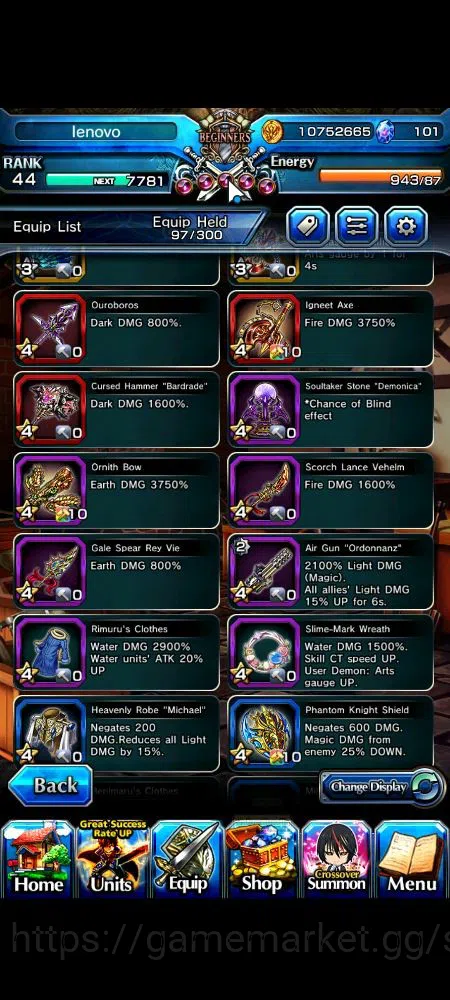 Grand Summoners Accounts Global|Rank 44|101 cc|3 Ascend+2 TW|[Demon Lord Ri image 15