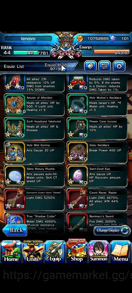 Grand Summoners Accounts Global|Rank 44|101 cc|3 Ascend+2 TW|[Demon Lord Ri image 16