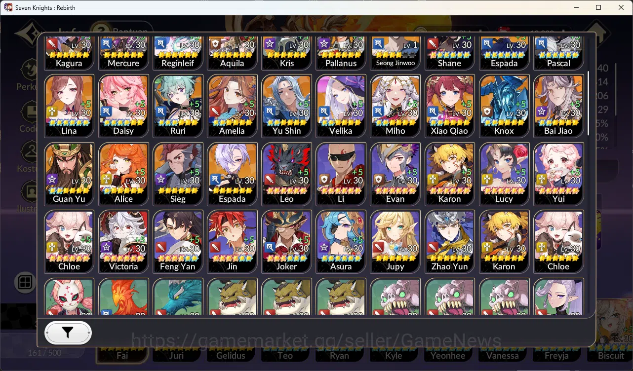 Seven Knights Re:Birth Accounts [Re:BIRTH] 3 Ex-7k [Gelidus,Fai,Juri+Skin] & 11 TC image 1