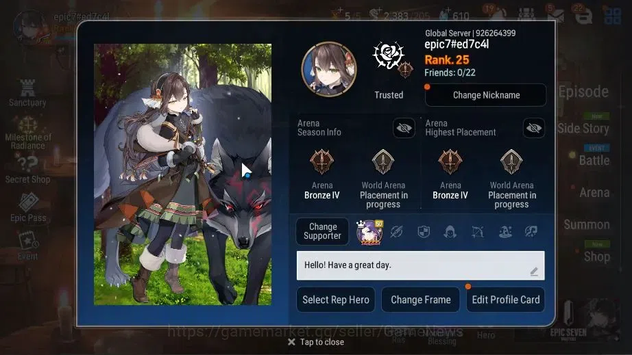 Epic Seven Accounts Global Unverif|New Era|3 ML(Dark Diene,Remnant Vio image 2