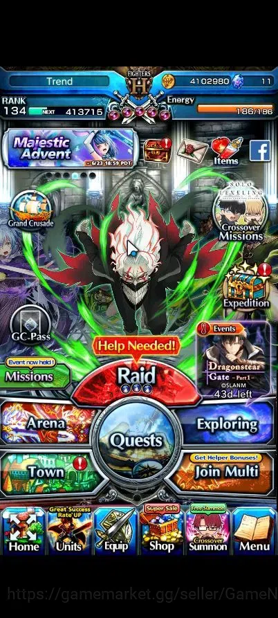 Grand Summoners Accounts Global|Rank 134|27 Ascend 10 TW|(2x Okarun,Shirou, image 1