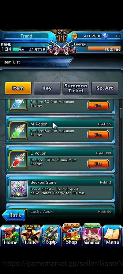 Grand Summoners Accounts Global|Rank 134|27 Ascend 10 TW|(2x Okarun,Shirou, image 2