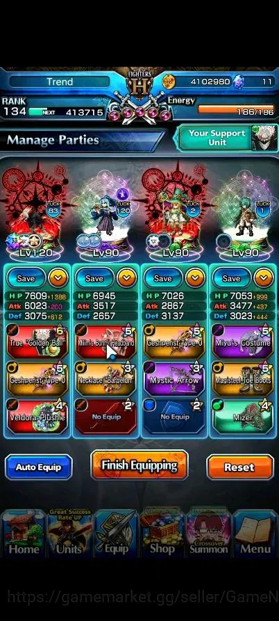 Grand Summoners Accounts Global|Rank 134|27 Ascend 10 TW|(2x Okarun,Shirou, image 3
