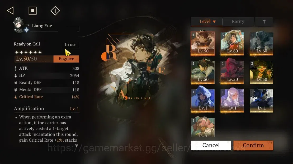 Reverse: 1999 Accounts Midgame GLOBAL|Lv54|11*6Crew(3Limit)|CD 36K|[Paper HeronP1,Liang YueP1,LucyP1]+Psy,Cheng 7