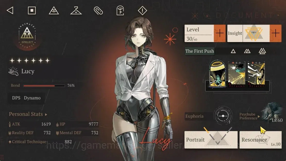 Reverse: 1999 Accounts Midgame GLOBAL|Lv54|11*6Crew(3Limit)|CD 36K|[Paper HeronP1,Liang YueP1,LucyP1]+Psy,Cheng 8