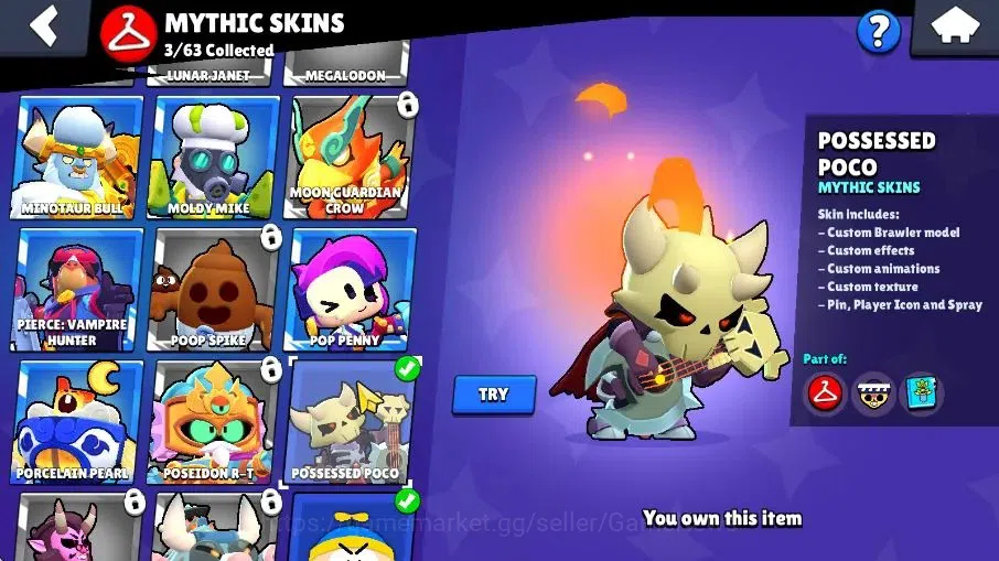 Brawl Stars Accounts 2688 Trophy|32 Brawlers 5 Max,1 Legend [Pierce] 3  image 12