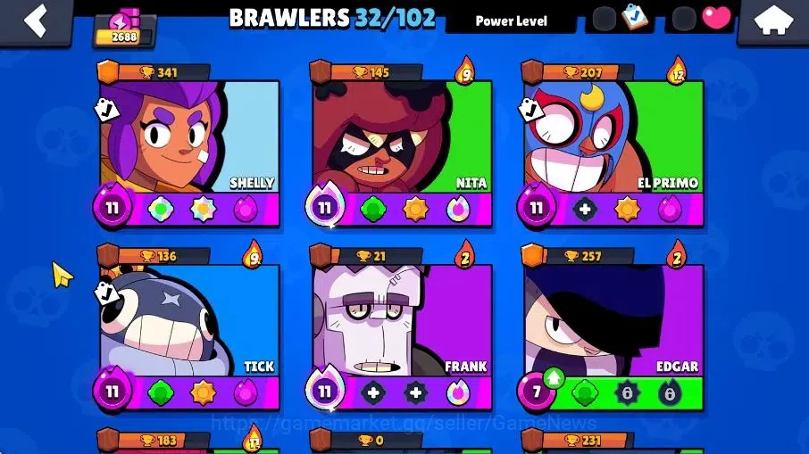 Brawl Stars Accounts 2688 Trophy|32 Brawlers 5 Max,1 Legend [Pierce] 3  image 5