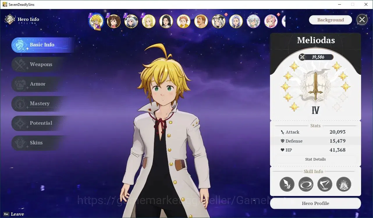 The Seven Deadly Sins: Origin Accounts SEA|Lv 42|9 SSR|MeliodasP8,EscanorP1,DianeP5,Manni image 2