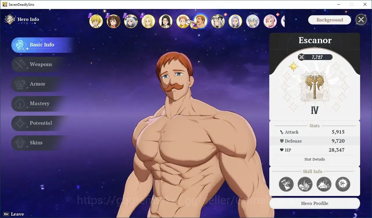 The Seven Deadly Sins: Origin Accounts SEA|Lv 42|9 SSR|MeliodasP8,EscanorP1,DianeP5,Manni image 3