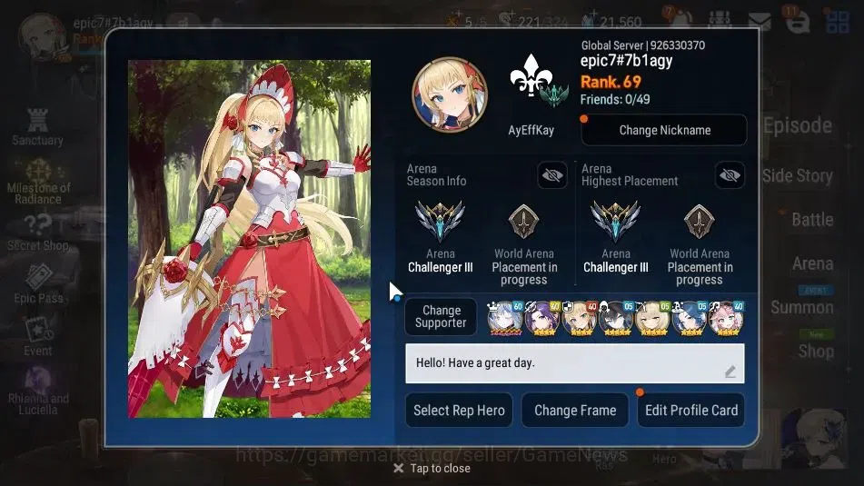 Epic Seven Accounts GLOBAL Unverif|NewEra|20 ML(School Nurse Yulha,Rhi image 2