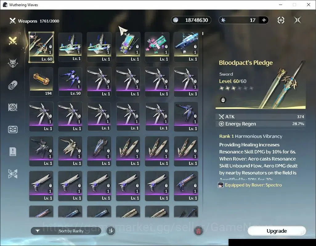 Wuthering Waves Accounts Others EU|UL 50|2 Limited|(lucy R6,Rebecca)+Sign +3(Standard)|DB level 30|Male MC|Log 5