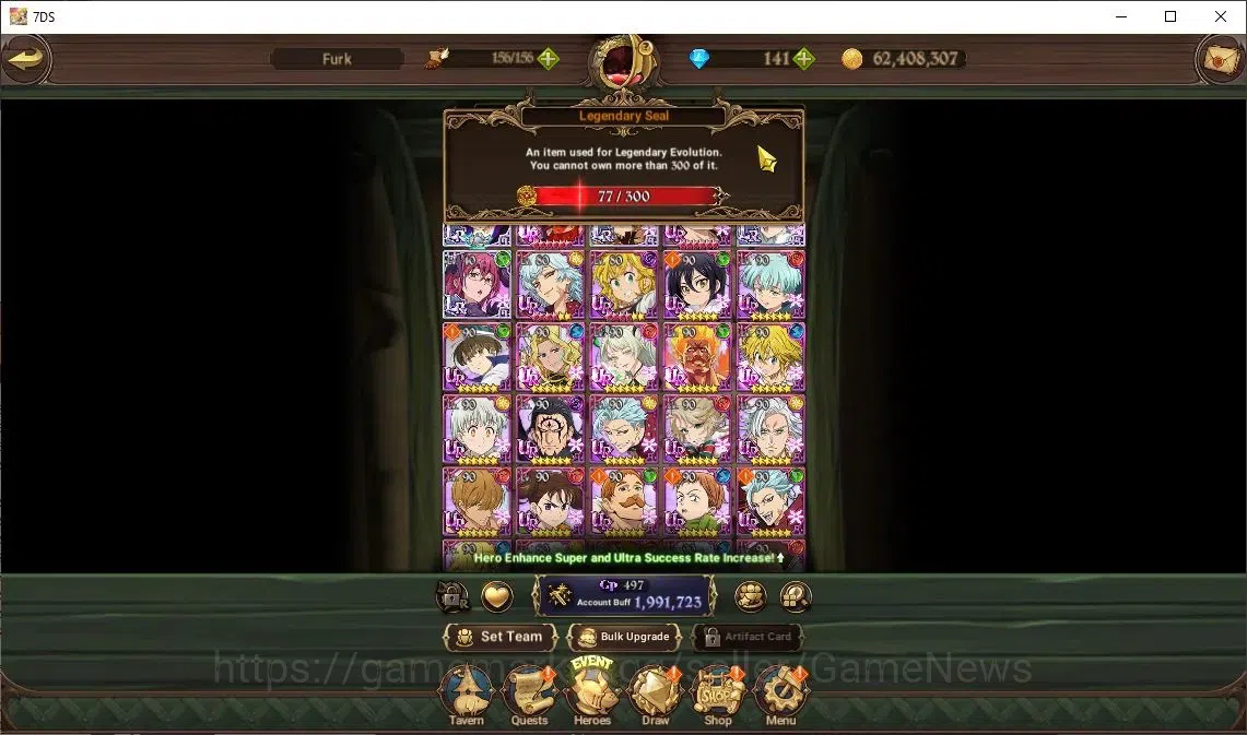 The Seven Deadly Sins: Grand Cross Accounts Endgame Global|1,9M CC|77 LS|4 LR 6 UR |Nmeli,H Gowther2/6,LMeli2/6,P 1