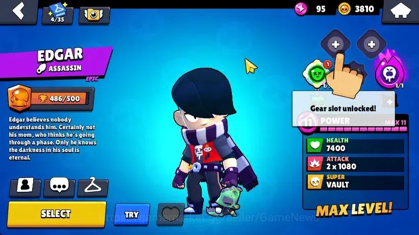Brawl Stars Accounts 1012 Trophy|17 Brawlers 3 Max Lvl [Bo,Edgar,Shelly]|1 Epic Skins [Super Ranger Brock Black]|CN ON|Take 12