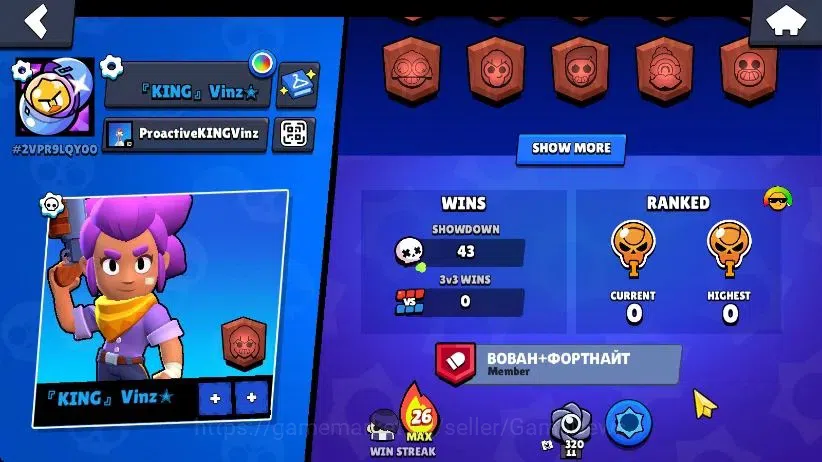 Brawl Stars Accounts 1012 Trophy|17 Brawlers 3 Max Lvl [Bo,Edgar,Shelly]|1 Epic Skins [Super Ranger Brock Black]|CN ON|Take 2