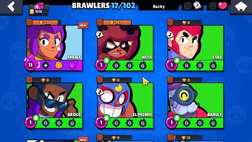 Brawl Stars Accounts 1012 Trophy|17 Brawlers 3 Max Lvl [Bo,Edgar,Shelly]|1 Epic Skins [Super Ranger Brock Black]|CN ON|Take 6