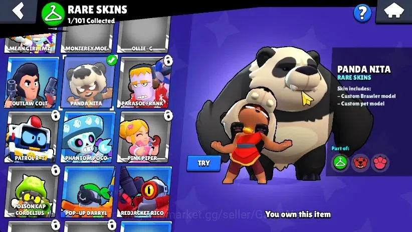 Brawl Stars Accounts 1012 Trophy|17 Brawlers 3 Max Lvl [Bo,Edgar,Shelly]|1 Epic Skins [Super Ranger Brock Black]|CN ON|Take 8