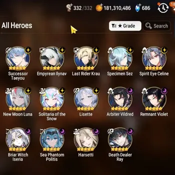 Epic Seven Accounts High-End GLOBAL UnVerif|New Era|14 ML(Lisette,Harseti,AB Vildred,NM Luna,Etc)+AUBE,Hecate,AB