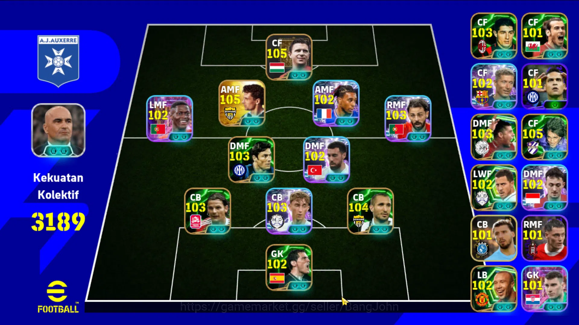 eFootball Accounts Android|power 3189 | puskas epic db, baggio epic d image 1