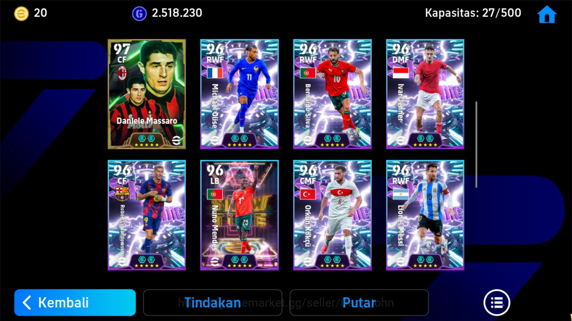 eFootball Accounts Android|power 3189 | puskas epic db, baggio epic d image 6