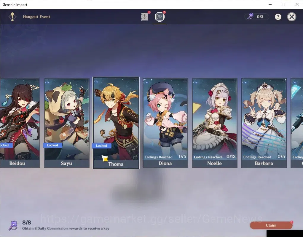 Genshin Impact Accounts Others ASIA |AR 50 |2 Limited + 1 (*5Wep) |Flins+Sign,Lauma |Mc Male |TakeMail |CheckSS(GI6573) 16