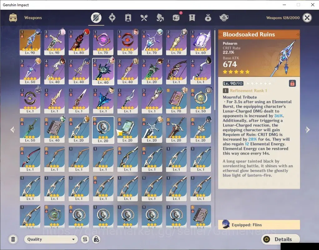 Genshin Impact Accounts Others ASIA |AR 50 |2 Limited + 1 (*5Wep) |Flins+Sign,Lauma |Mc Male |TakeMail |CheckSS(GI6573) 4