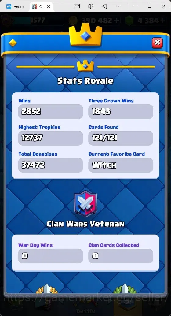 Clash Royale Accounts Mobile |Trophy 12733|14 Max Cards|26 EVO Cards|5 H image 2