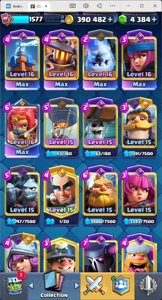 Clash Royale Accounts Mobile |Trophy 12733|14 Max Cards|26 EVO Cards|5 H image 5