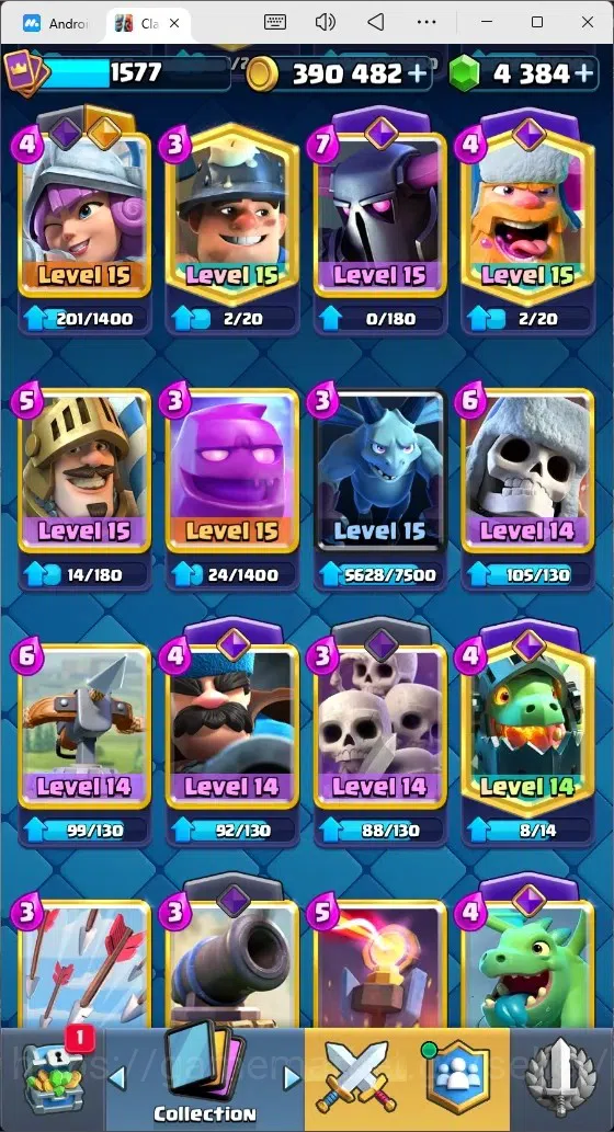 Clash Royale Accounts Mobile |Trophy 12733|14 Max Cards|26 EVO Cards|5 H image 6