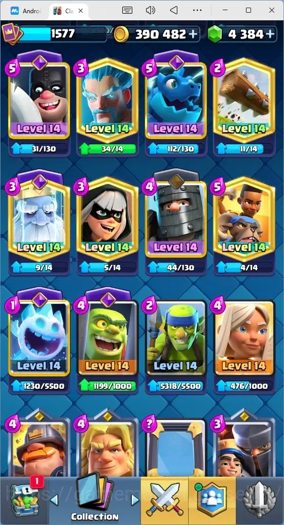 Clash Royale Accounts Mobile |Trophy 12733|14 Max Cards|26 EVO Cards|5 H image 8
