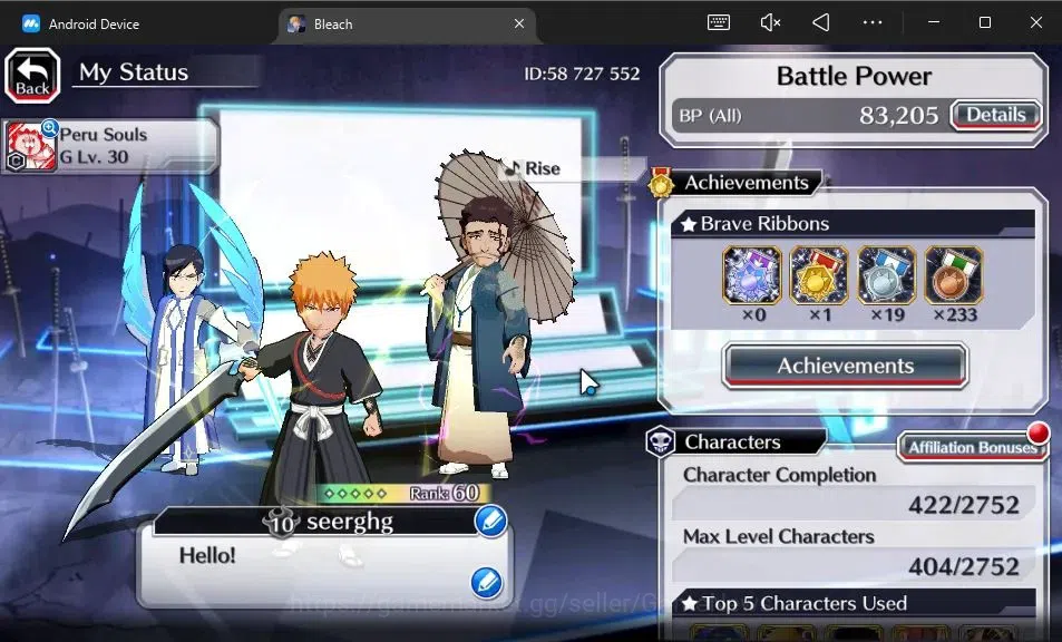 Bleach: Brave Souls Accounts [GLOBAL]20K Orbs+Fresh All Story|Shunsui Parasol24 image 2